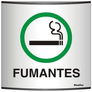 Placa alum.caland.14x14 perm.fumar sinal - 500AJ - SINALIZE