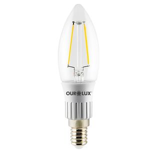Lâmpada em Formato de Vela Led com Filamento 3 Watts E14 2700K Bivolt - 20175 - OUROLUX