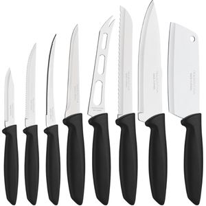Jogo de Facas com Lâmina em Aço Inox e Cabo Preto com 8 Peças da Linha Plenus - 23498032 - TRAMONTINA