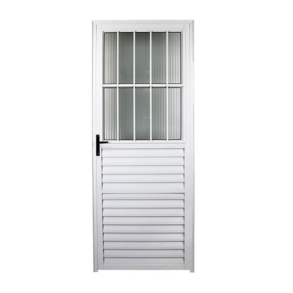 Imagem do produto Porta de Alumínio Social 210x80cm Branca L-25 Direita - FACCE