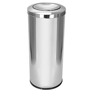 Lixeira Em Aço Inox Com Tampa Meia Esfera 50 Litros - C19 - JSN