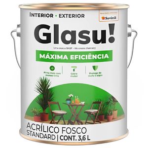 Tinta Acrílico Fosco 3,6 Litros Branco Glasu- 57710334 - SUVINIL