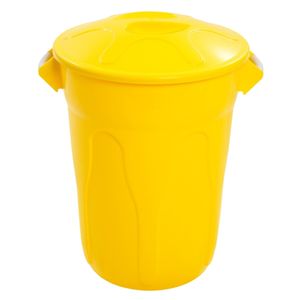 Lixeira Plástico Amarelo com Tampa Sobreposta de 100 Litros - CR100AM - JSN