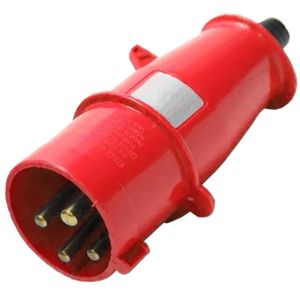 Plugue 3P+T 63A 380/440V 6H Vermelho - N-4576 - STECK