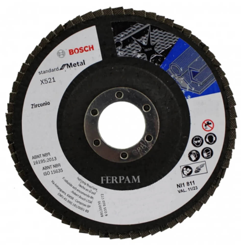 Imagem do produto Disco Flap X521 para Metal Grão 120 115mm - 2608619291 - BOSCH