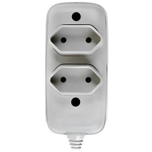 Tomada Em Barra Dupla 2P 10A 250V Cinza - 1632 - ILUMI