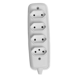 Tomada em Barra Quadrupla 2P 10A 250V Branca - 1634 - ILUMI