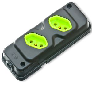 Tomadas Em Barra Robust 2T 2P+T 20A Preto Com Verde - 28310200117 - FIOLUX