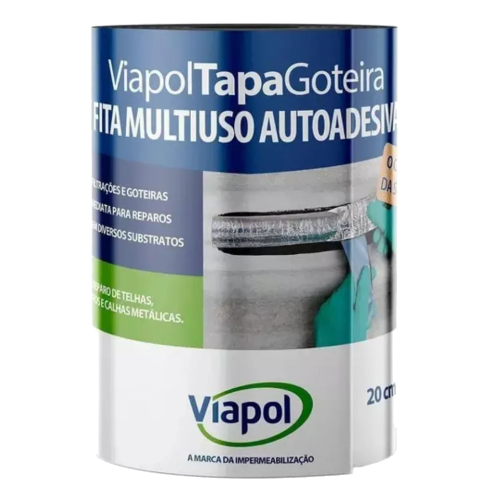 Imagem do produto Fita Multiuso Tapa Goteira 20cm x 10 Metros Alumínio - V06113234 - VIAPOL