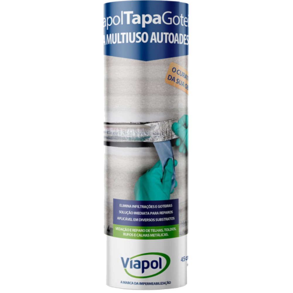 Imagem do produto Fita Multiuso Tapa Goteira 45cm x 10 Metros Alumínio - V06113236 - VIAPOL