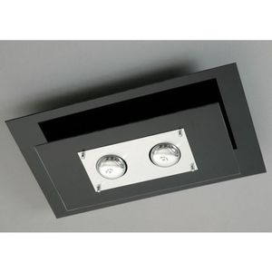 Plafon aluminio vidro preto 136 2lamp. - 136 - PANTOJA