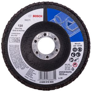 Disco Flap Bosch X421 Óxido Alumínio De 115mm G60 - 2608619907 - BOSCH