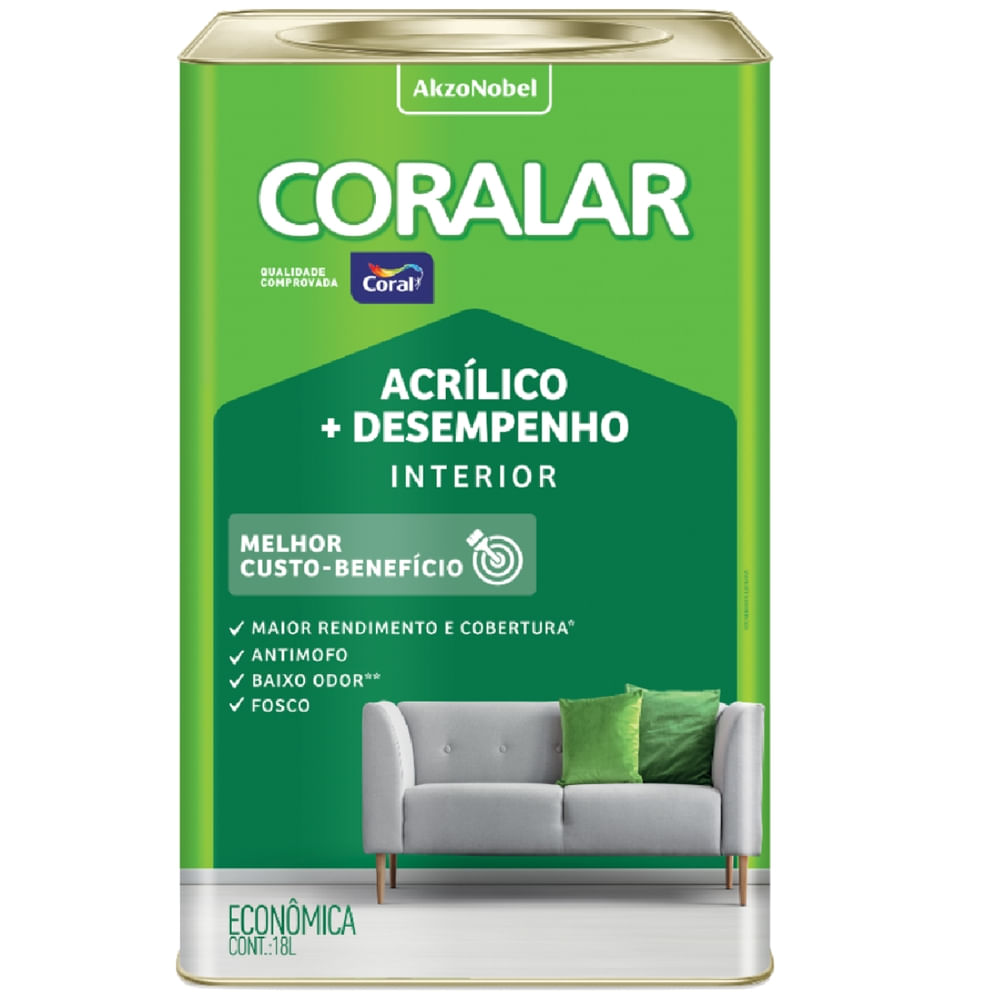 Imagem do produto Tinta Acrílica Coralar Palha 18 Litros - CORAL