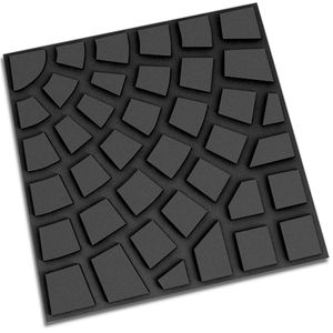 Piso Firenze Preto 30,4x30,4cm Amarrado com 5 Peças 0,46m² - ARTESANAL