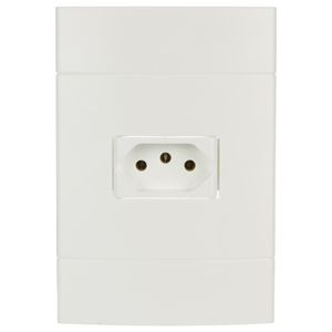Conjunto Tomada 2 Pinos + Terra 10 Amperes 250 Volts Branco Lunare - PRM444721 - SCHNEIDER