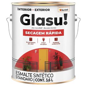 Tinta Esmalte Secagem Rápida Brilhante 3,6 Litros Preto Glasu - 53437341 - SUVINIL