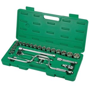 Jogo de Soquetes Estriado de 10 a 32mm CRV Com 24 Peças - 204400BR - BELZER