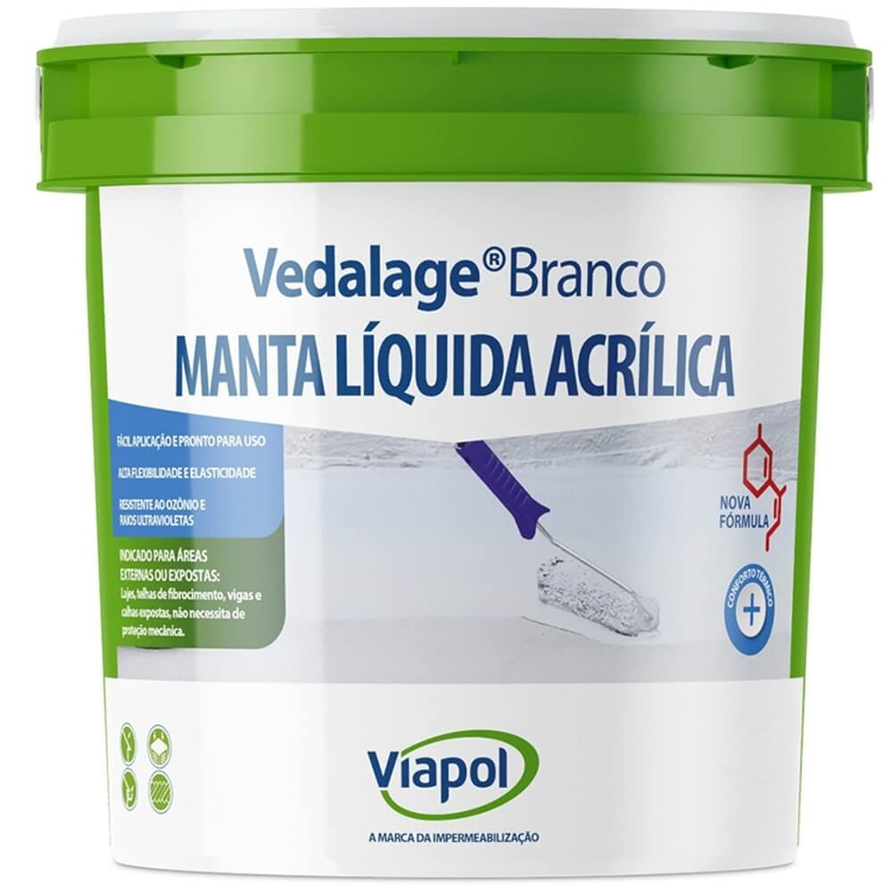 Imagem do produto Manta Líquida Acrílica Vedalage Branco 3,6 Litros - V0217893 - VIAPOL