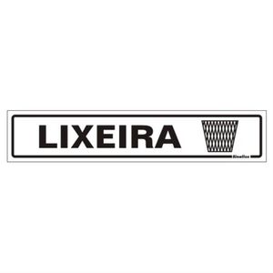 Placa de Poliestireno Auto-Adesiva 5x25cm Lixeira - 200 BQ - SINALIZE