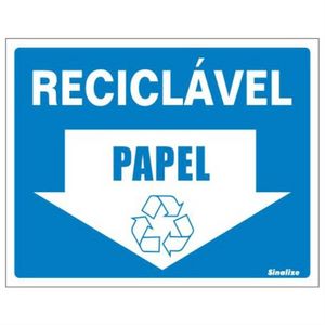 Placa de Poliestireno Auto-Adesiva 15x20cm Reciclável Papel - 220 BO - SINALIZE