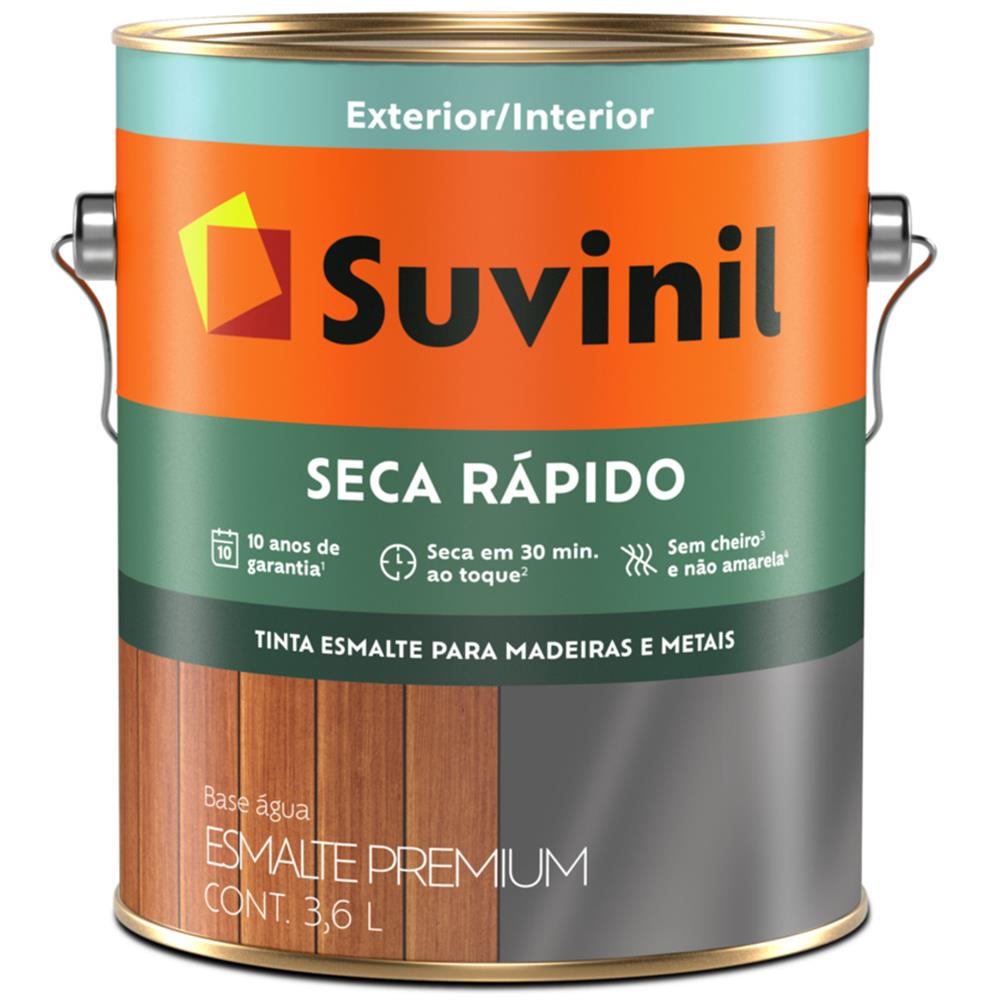 Imagem do produto Tinta Esmalte Brilhante Seca Rápido 3,6 Litros Branco - 53698421 - SUVINIL
