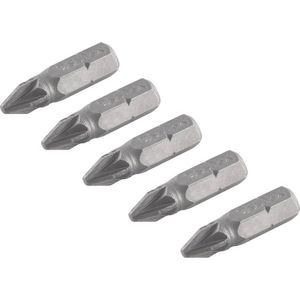 Bits Pozidrive com Encaixe de 1/4"" e Ponta nº 2 com 5 Peças - VONDER