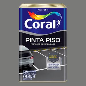 Tinta Acrílica Premium Para Piso Fosco Cinza Médio 18 Litros - CORAL