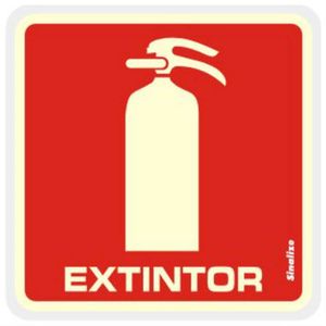Placa a.ades.15x15(extintor)fotolumines - 120AY - SINALIZE