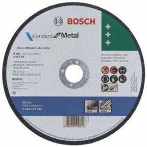 Disco de Corte Metal e Inox STD 180x1,6mm - 2608619384-000 - BOSCH