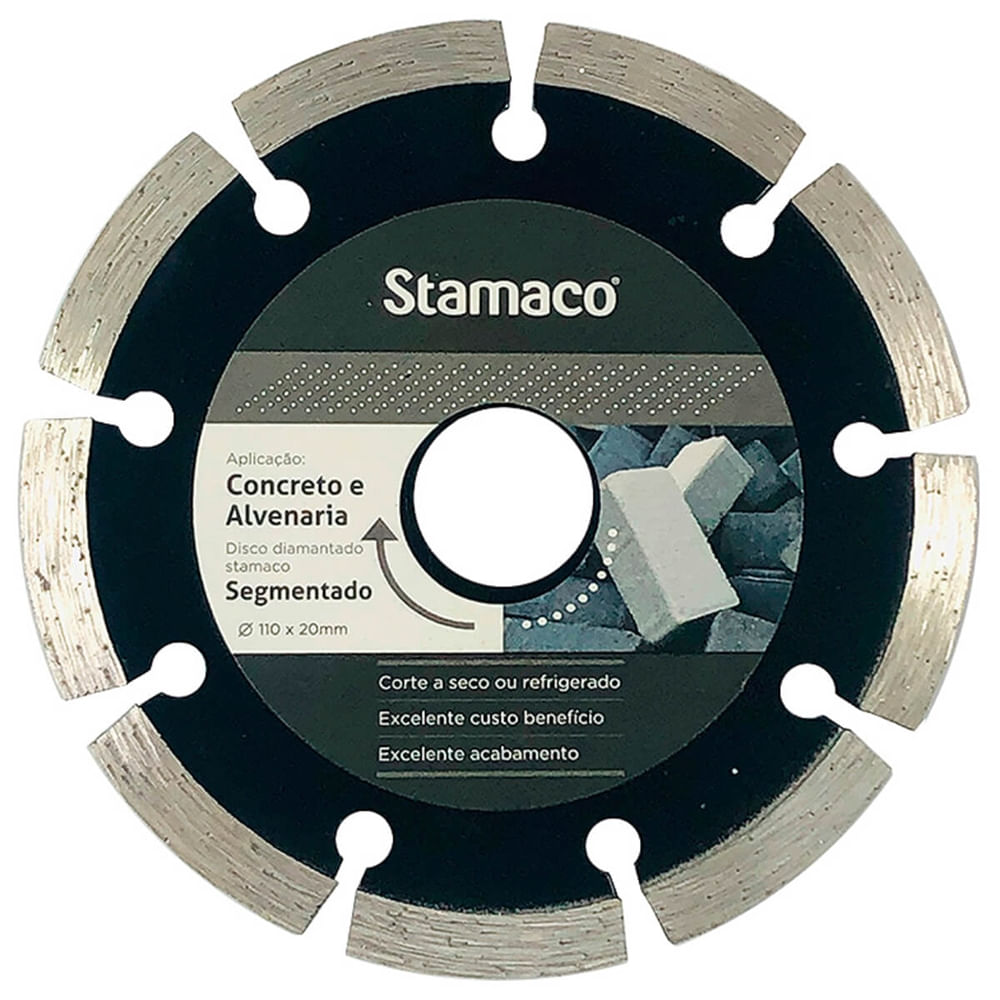 Imagem do produto Disco Diamantado Segmentado para Esmerilhadeira 4.3/8"" - 2758 - STAMACO