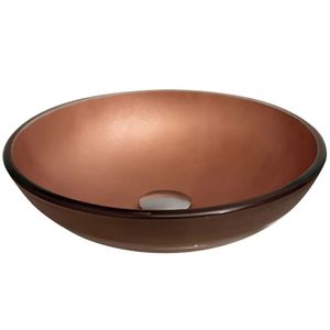 Cuba de Apoio de Vidro Temperado com Válvula 35 cm Bronze - 037-0 - CRIS-METAL