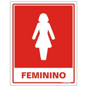 Placa de Poliestireno Auto-Adesiva 20x15cm Sanitario Feminino - 220 AC - SINALIZE