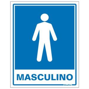 Placa de Poliestireno Auto-Adesiva 20x15cm Sanitario Masculino - 220 AD - SINALIZE