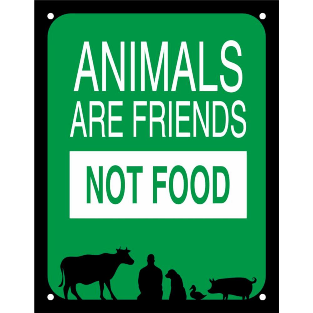 Imagem do produto Placa Decorativa PS 18x23cm Animals Are Friends, Not Food - DEC20 - SINALIZE