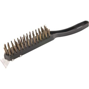 Escova Manual de Aço Carbono Com 4 Fileiras e Cabo de Plastico - 63.15.100.400 - VONDER