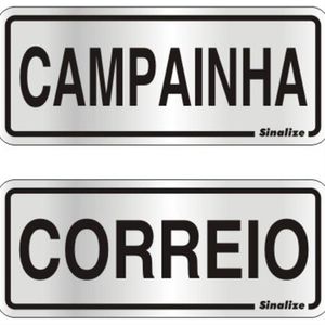 Placa em aluminio 6x15cm campainha e co - 120BG (2 UNIDADES) - SINALIZE