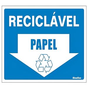 Placa de Vinil Auto-adesiva 15x20cm Reciclável Papel - 420 AS - SINALIZE