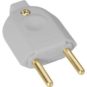 Plugue Macho Cinza 2P de 10 Ampères e 250 Volts - 57401102 - TRAMONTINA