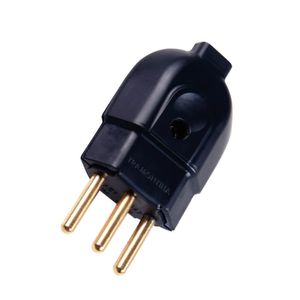 Plugue Macho Preto 2P+T de 10 Ampères e 250 Volts - 57403103 - TRAMONTINA
