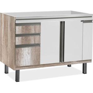 Gabinete de Cozinha New Elegance 1,14 Metros Barrique / Branco - 941.114.017 - LOCATT