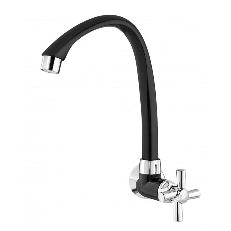 Torneira-de-Parede-para-Cozinha-Bica-Alta-Movel-Cross-Preta-e-Cromada---300000629---TIGRE