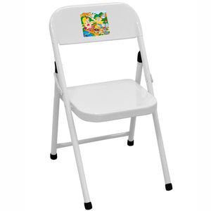 Cadeira Infantil de Aço Dobrável Fantasia Branco / Pic Nic - 10.405.01.208 - AÇOMIX