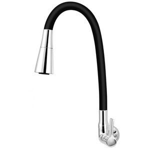 Torneira para Cozinha Clean Bica Articulada com Ducha C62 Preta de Parede - VTP622CWB - ESTEVES