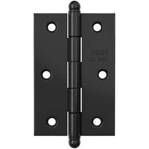 Dobradiça Pino e Bola 3.1/2" x 2.5/16" x 1,7mm Preto sem Anel e com Canto Reto - 42073 - STAM
