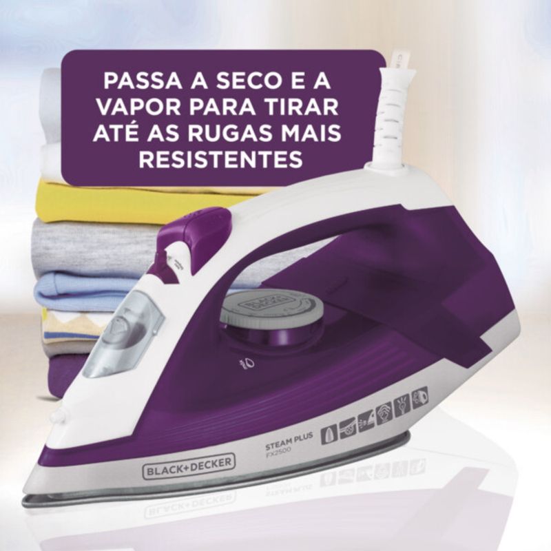 Ferro-a-Vapor-e-Seco-com-Base-Ceramic-Gliss-Antiaderente---FX2500-BR---BLACK---DECKER
