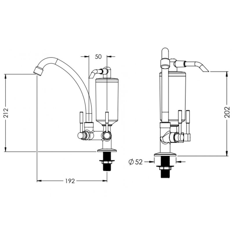 Torneira-com-Filtro-para-Cozinha-ABS-Stilo-1-4-de-Volta-C31-Cromada-de-Parede---VTF700CWB---ESTEVES