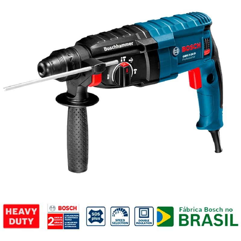 Martelete-Perfurador-de-820-Watts-220-Volts-Rompedor-SDS-Plus-GBH-2-24-D-com-Maleta-e-7-Pecas---0615