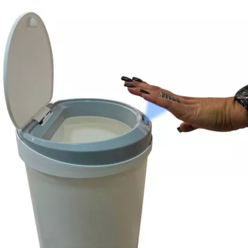 LIXEIRA-AUTOMATICA-RECARREGAVEL-PVC-12L-BRANCA---LIX-013---STILLUS-HOME