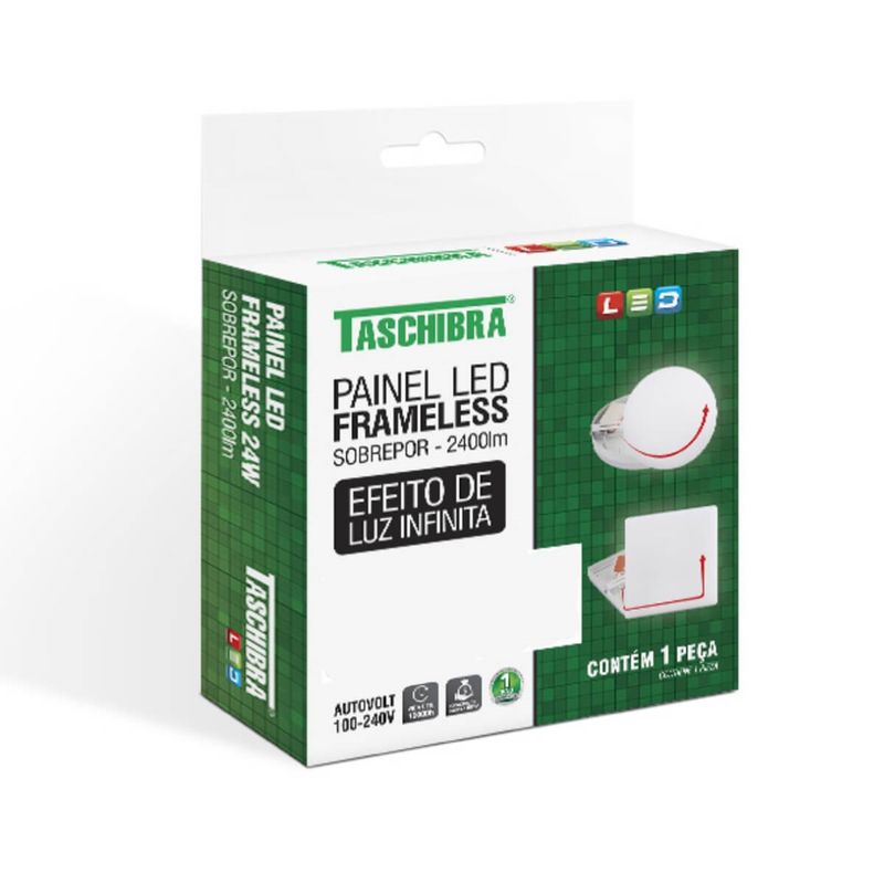 Painel-LED-Frameless-Quadrado-Sobrepor-24-Watts-6500K---15140140---TASCHIBRA