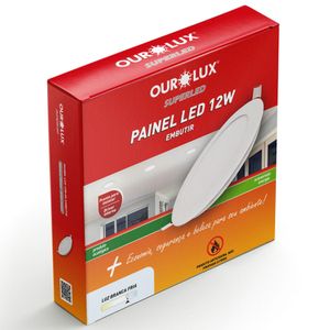 Painel LED Super Eco Embutir 12W BIV 6500K Redondo - 02901 - OUROLUX